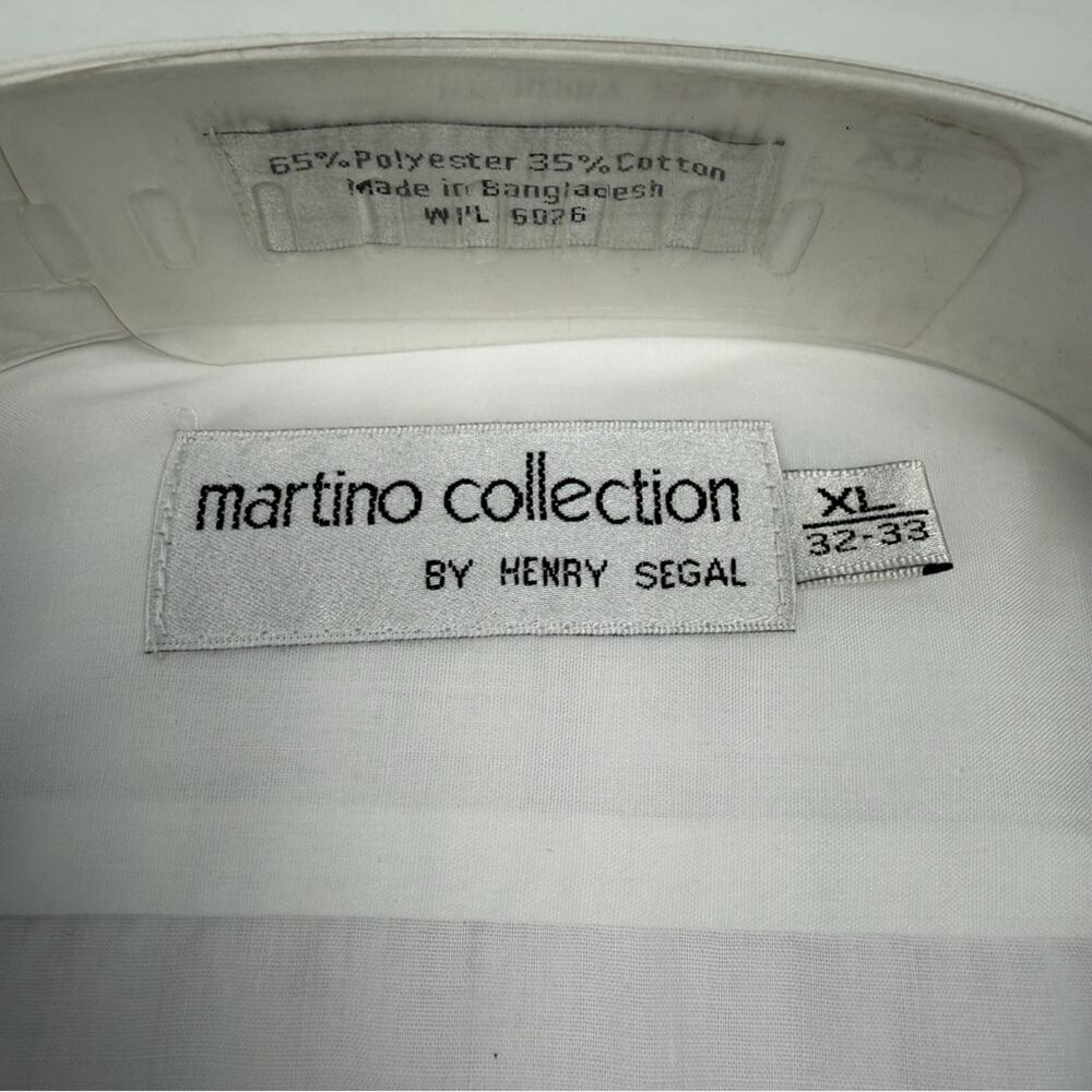 New Martino Collection Men’s White Dress Shirt Long Sleeve Formal - XL 32/33 - Picture 2 of 2